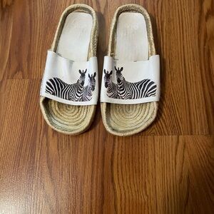 Ras Zebra Print Leather espadrilles Size 39 US Size 8.5